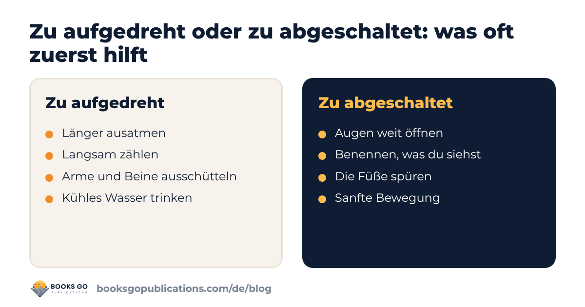Nervensystem beruhigen: was oft hilft, wenn du zu aufgedreht oder zu abgeschaltet bist