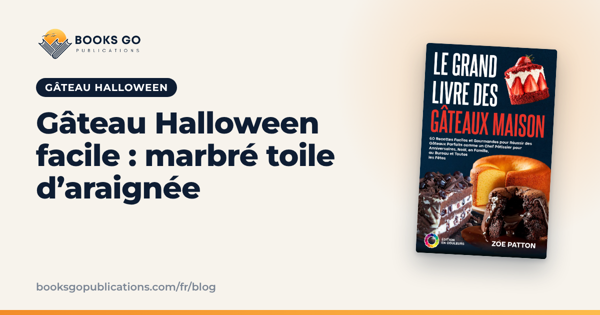 Gâteau Halloween facile : marbré toile d’araignée