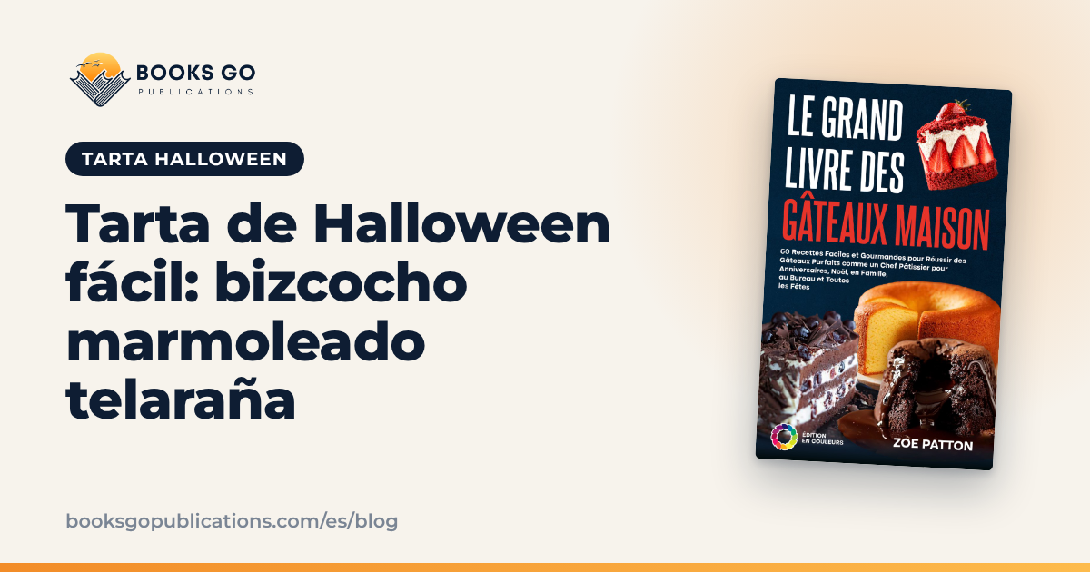 Tarta de Halloween fácil: bizcocho marmoleado telaraña