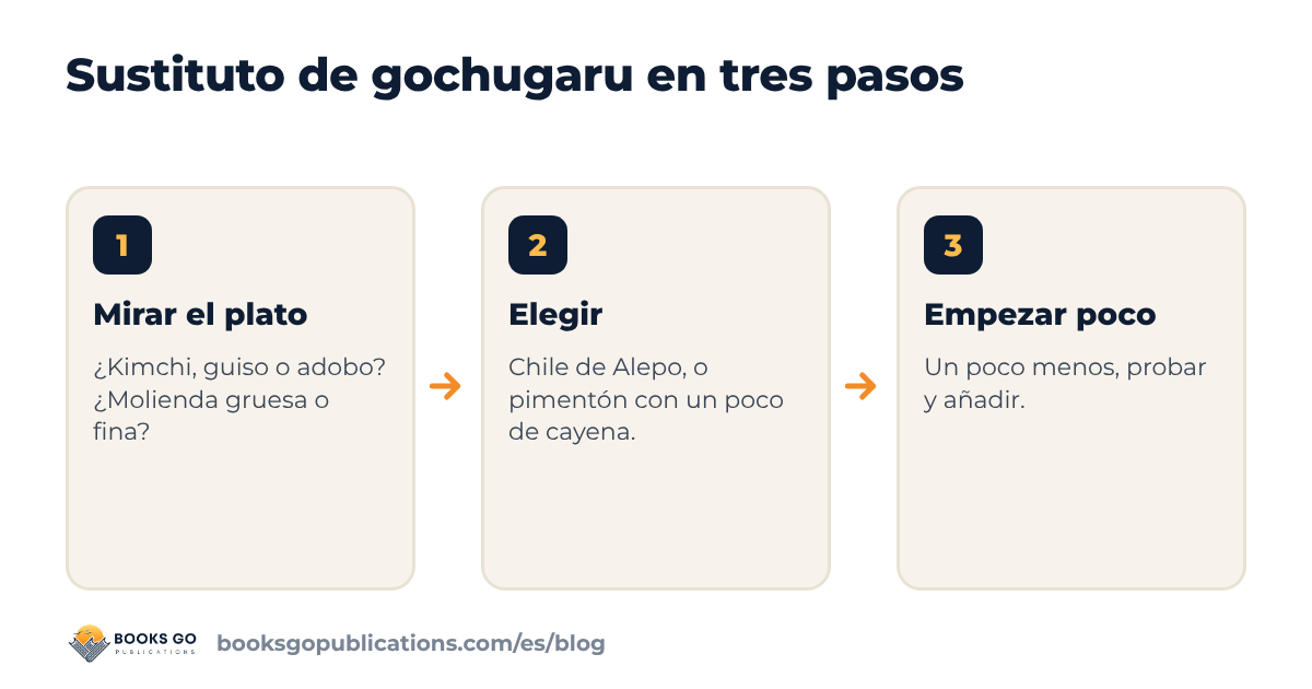 Sustituto de gochugaru en tres pasos: mirar el plato, elegir una opción, empezar poco y probar