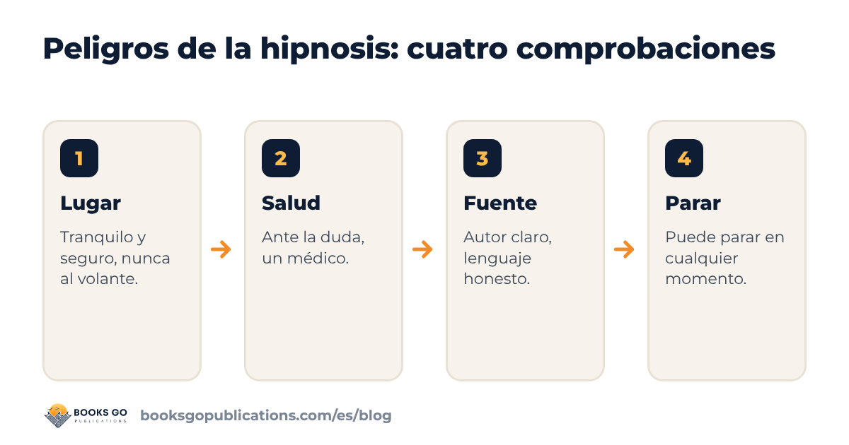 Peligros de la hipnosis: cuatro comprobaciones antes de empezar: lugar, salud, fuente y poder parar