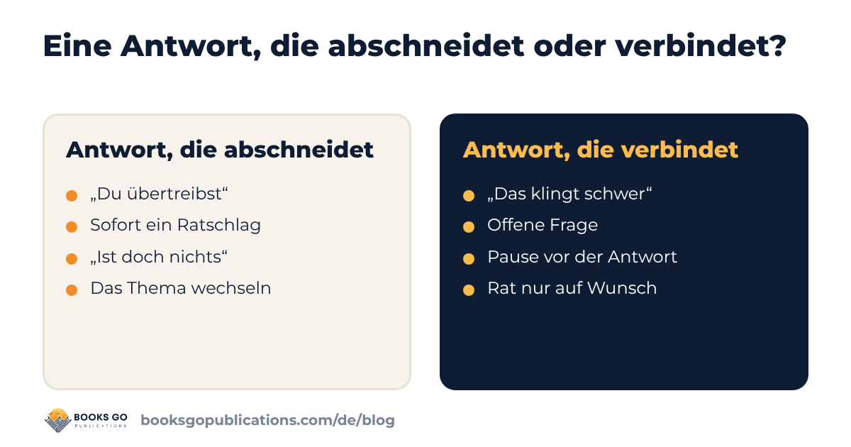 Empathie lernen: Antworten, die abschneiden, und Antworten, die verbinden