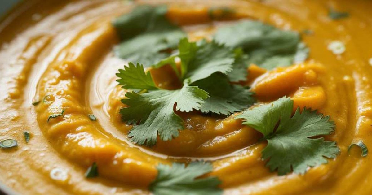 FODMAP Suppe: cremige Karotten-Ingwer-Suppe mit frischem Koriander