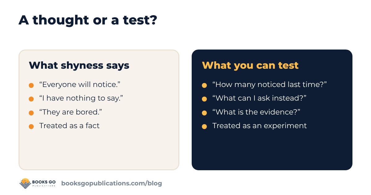 How to stop being shy: thoughts vs tests