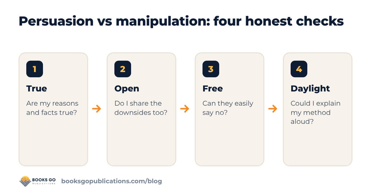 Persuasion vs manipulation: four honest checks before you try to convince someone