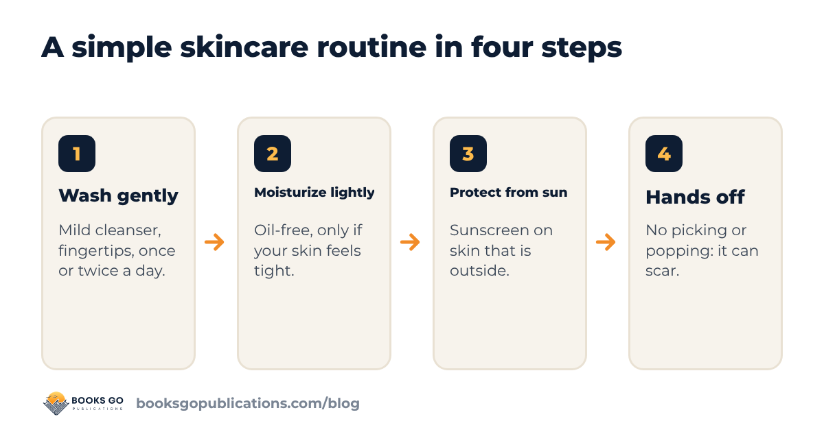 Skincare routine for teens: four simple steps from washing gently to leaving spots alone