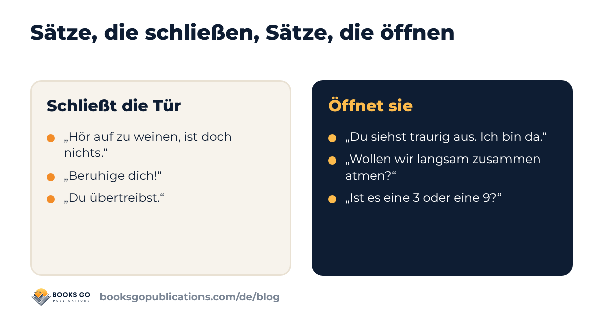 Gefühle Kinder: Sätze, die ein Gespräch öffnen, und Sätze, die es schließen